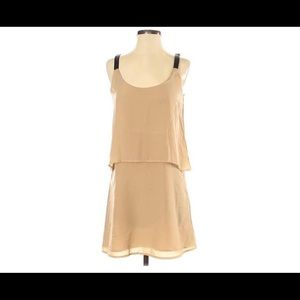 Patterson J Kincaid Women’s Nude Leather Strap Blouson Dress, Size Medium